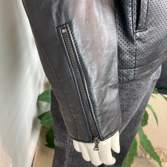 Anne Klein Leather Moto Jacket - Picture 6 of 9
